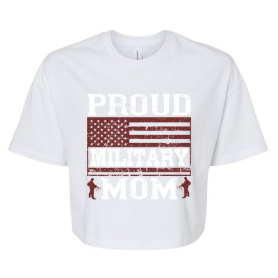 Proud Military Mom Us Military Happy Veterans Day Gift Bella+Canvas Jersey Crop Tee