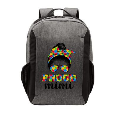 Proud Mimi Messy Bun Autism Autism Awareness Mother's Day Gift Vector Backpack