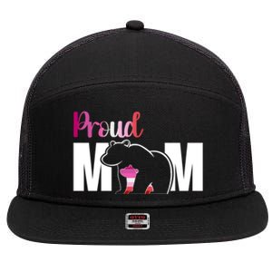 Proud Mom Mothers Day Lesbian Mom Lgbt Mama Bear Hug Love Gift 7 Panel Mesh Trucker Snapback Hat