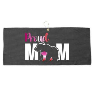 Proud Mom Mothers Day Lesbian Mom Lgbt Mama Bear Hug Love Gift Large Microfiber Waffle Golf Towel