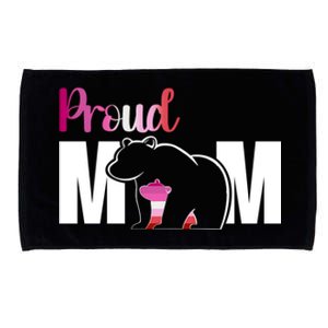 Proud Mom Mothers Day Lesbian Mom Lgbt Mama Bear Hug Love Gift Microfiber Hand Towel