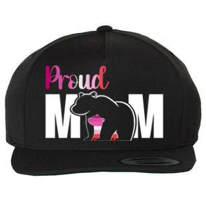 Proud Mom Mothers Day Lesbian Mom Lgbt Mama Bear Hug Love Gift Wool Snapback Cap