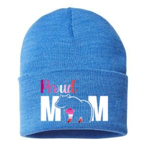 Proud Mom Mothers Day Lesbian Mom Lgbt Mama Bear Hug Love Gift Sustainable Knit Beanie