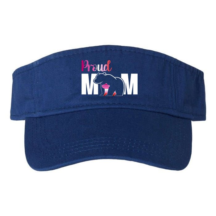 Proud Mom Mothers Day Lesbian Mom Lgbt Mama Bear Hug Love Gift Valucap Bio-Washed Visor