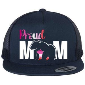 Proud Mom Mothers Day Lesbian Mom Lgbt Mama Bear Hug Love Gift Flat Bill Trucker Hat