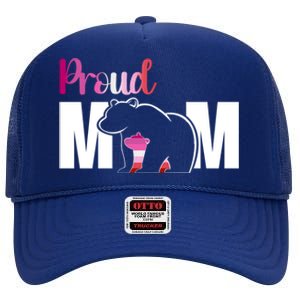 Proud Mom Mothers Day Lesbian Mom Lgbt Mama Bear Hug Love Gift High Crown Mesh Back Trucker Hat