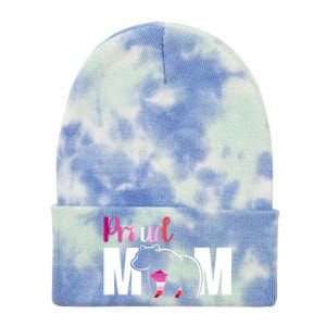 Proud Mom Mothers Day Lesbian Mom Lgbt Mama Bear Hug Love Gift Tie Dye 12in Knit Beanie