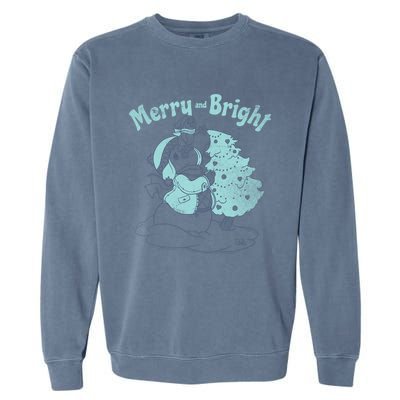 Precious Mots Merry And Bright Christmas Tree Cool Gift Garment-Dyed Sweatshirt