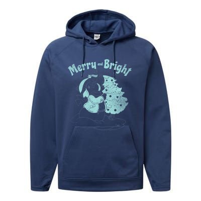 Precious Mots Merry And Bright Christmas Tree Cool Gift Performance Fleece Hoodie