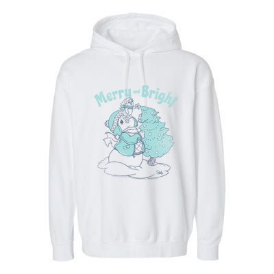 Precious Mots Merry And Bright Christmas Tree Cool Gift Garment-Dyed Fleece Hoodie