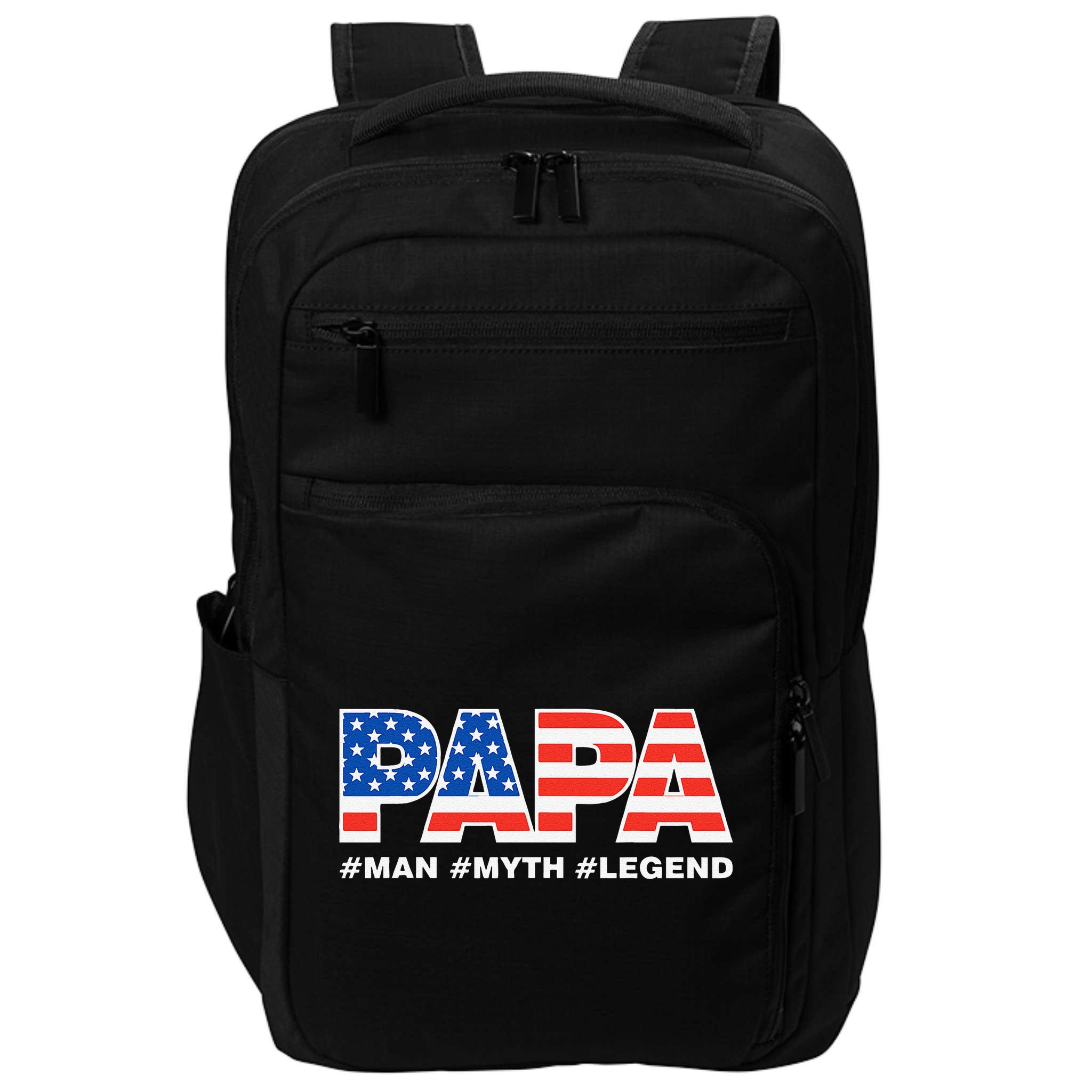 PAPA MAN MYTH LEGEND Dad Father Funny Fathers Day Impact Tech Backpack