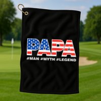 PAPA MAN MYTH LEGEND Dad Father Funny Fathers Day Golf Towel
