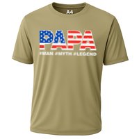 PAPA MAN MYTH LEGEND Dad Father Funny Fathers Day Cooling Performance Crew T-Shirt