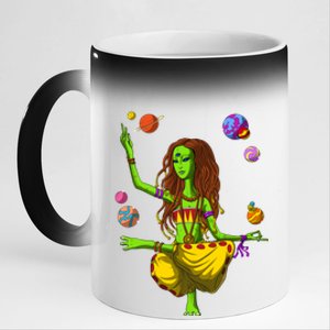 Psychedelic Magic Mushroom Alien Yoga Meditation Spiritual Cool Gift 11oz Black Color Changing Mug