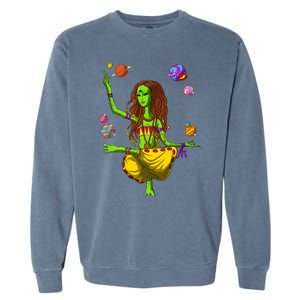 Psychedelic Magic Mushroom Alien Yoga Meditation Spiritual Cool Gift Garment-Dyed Sweatshirt