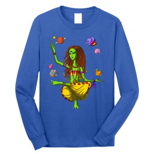 Psychedelic Magic Mushroom Alien Yoga Meditation Spiritual Cool Gift Long Sleeve Shirt