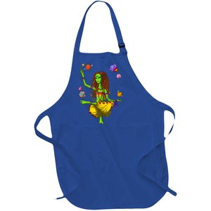 Psychedelic Magic Mushroom Alien Yoga Meditation Spiritual Cool Gift Full-Length Apron With Pockets