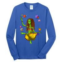 Psychedelic Magic Mushroom Alien Yoga Meditation Spiritual Cool Gift Tall Long Sleeve T-Shirt