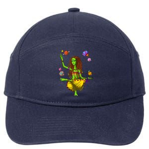 Psychedelic Magic Mushroom Alien Yoga Meditation Spiritual Cool Gift 7-Panel Snapback Hat