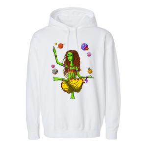 Psychedelic Magic Mushroom Alien Yoga Meditation Spiritual Cool Gift Garment-Dyed Fleece Hoodie