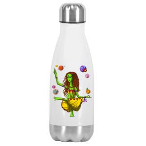 Psychedelic Magic Mushroom Alien Yoga Meditation Spiritual Cool Gift Stainless Steel Insulated Water Bottle