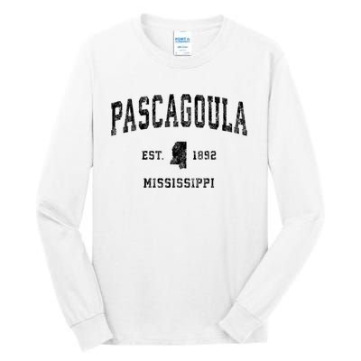 Pascagoula Mississippi Ms Vintage Established Athletic Sports Design Tall Long Sleeve T-Shirt