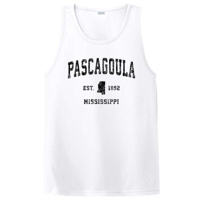 Pascagoula Mississippi Ms Vintage Established Athletic Sports Design PosiCharge Competitor Tank