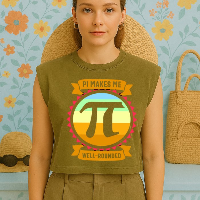 Pie Makes Me Well Rounded Pie Day 3.14 Garment-Dyed Women's Muscle Tee