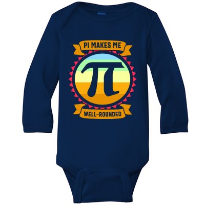 Pie Makes Me Well Rounded Pie Day 3.14 Baby Long Sleeve Bodysuit