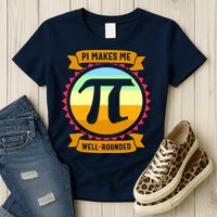 Pie Makes Me Well Rounded Pie Day 3.14 Womens T-Shirt