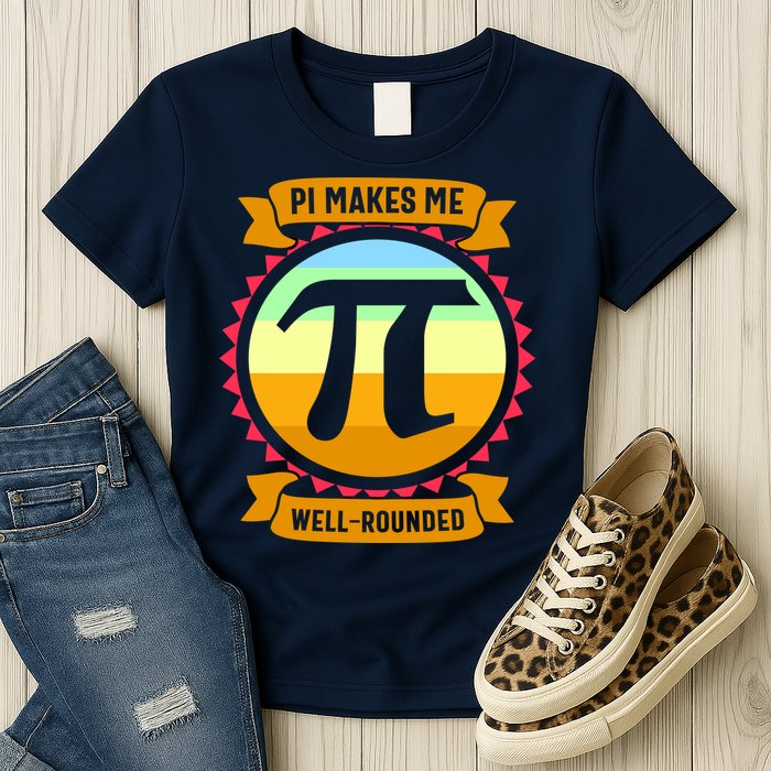 Pie Makes Me Well Rounded Pie Day 3.14 Womens T-Shirt