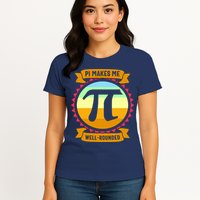 Pie Makes Me Well Rounded Pie Day 3.14 Womens T-Shirt
