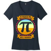 Pie Makes Me Well Rounded Pie Day 3.14 Women's V-Neck T-Shirt