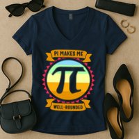 Pie Makes Me Well Rounded Pie Day 3.14 Women's V-Neck T-Shirt