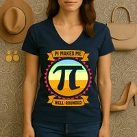 Pie Makes Me Well Rounded Pie Day 3.14 Women's V-Neck T-Shirt