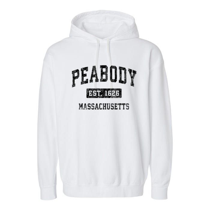 Peabody Massachusetts Ma Vintage Established Sports Design Garment-Dyed Fleece Hoodie