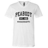 Peabody Massachusetts Ma Vintage Established Sports Design V-Neck T-Shirt