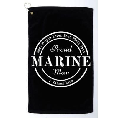 Proud Marine Mom Great Gift Platinum Collection Golf Towel