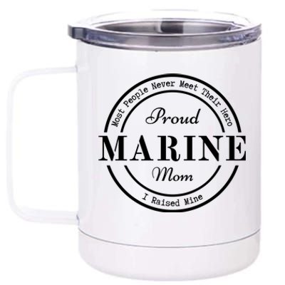 Proud Marine Mom Great Gift 12 oz Stainless Steel Tumbler Cup