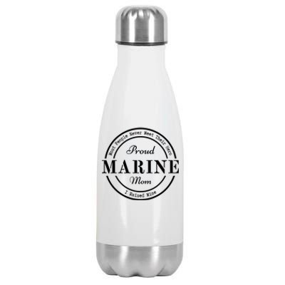 Proud Marine Mom Great Gift Stainless Steel Insulated Water Bottle