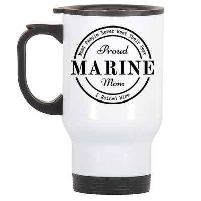 Proud Marine Mom Great Gift Stainless Steel Travel Mug