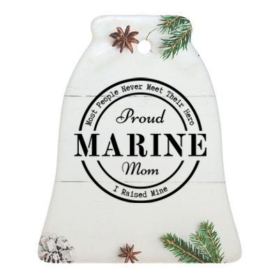 Proud Marine Mom Great Gift Ceramic Bell Ornament