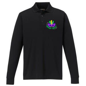 Princess Masquerade Mask Mardi Gras Cute Gift Performance Long Sleeve Polo