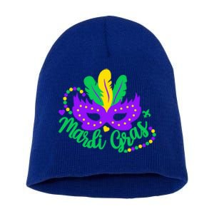 Princess Masquerade Mask Mardi Gras Cute Gift Short Acrylic Beanie