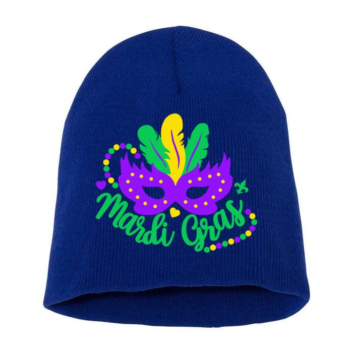 Princess Masquerade Mask Mardi Gras Cute Gift Short Acrylic Beanie