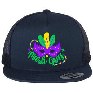 Princess Masquerade Mask Mardi Gras Cute Gift Flat Bill Trucker Hat