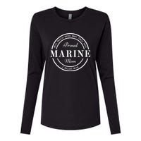 Proud Marine Mom Womens Cotton Relaxed Long Sleeve T-Shirt