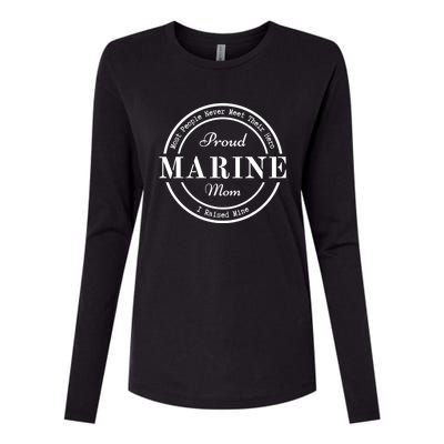 Proud Marine Mom Womens Cotton Relaxed Long Sleeve T-Shirt