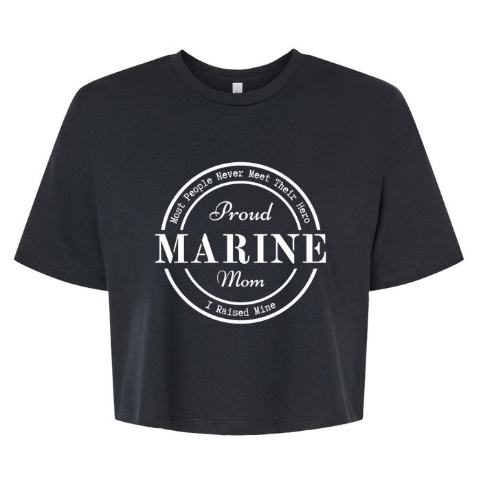 Proud Marine Mom Bella+Canvas Jersey Crop Tee