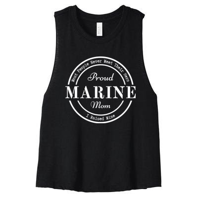 Proud Marine Mom Women's Racerback Cropped Tank